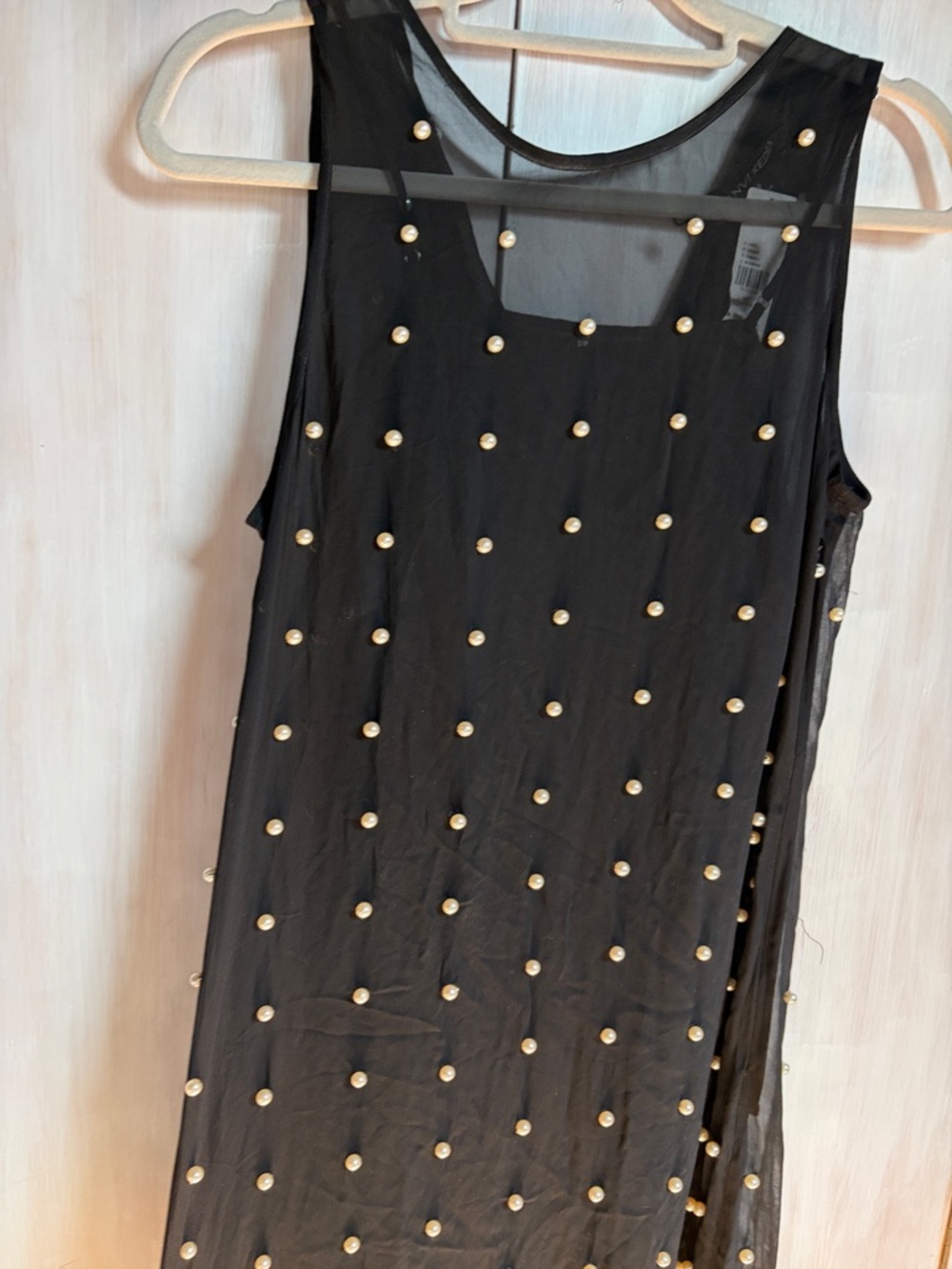 Tanvi Kedia Sheer Pearl-Studded Sleeveless Dress